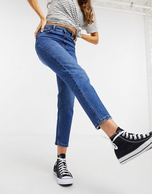 New Look waist enhance mom jeans in blue