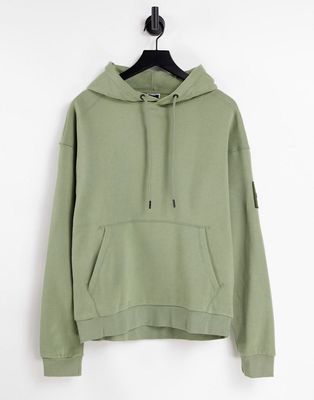 Jack & Jones Core oversized hoodie with arm logo in light green