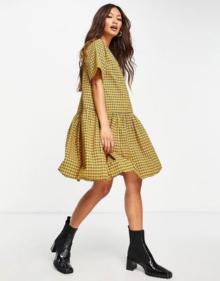 Levi's dress in mustard plaid-Yellow
