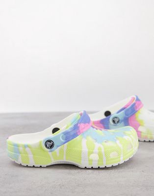 Crocs classic shoes in pastel tie dye-Multi
