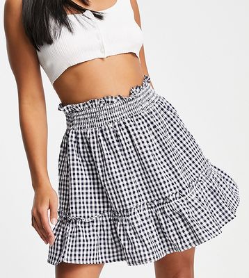 Influence Petite mini skirt in gingham - part of a set-Black