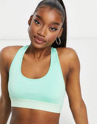 I Saw It First gym strappy back detail sports bra in mint-Green