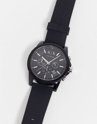 Armani Exchange AX1326 Outerbanks Silicone Watch-Black