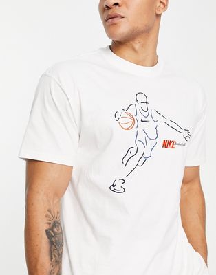 Nike Basketball 90s retro graphic t-shirt in white