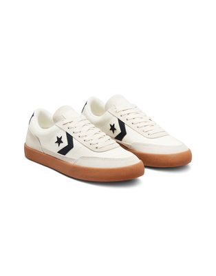 Converse Net Star Classic suede-mix sneakers in egret-White