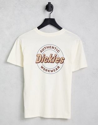 Dickies Girl boyfriend back print t-shirt in cream-White