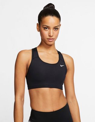Nike Swoosh Dri-FIT racer back bra top in black