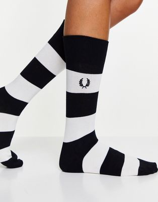 Fred Perry stripe socks in white