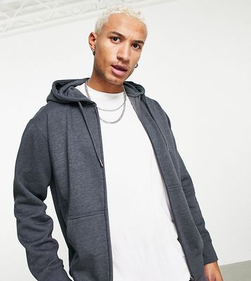 Russell Athletic zip up hoodie in charcoal heather-Grey