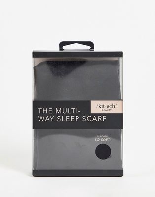Kitsch Multi-Way Satin Sleep Scarf - Black-No color