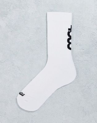 ASOS 4505 crew socks with 4505 back logo print-White