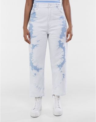 Bershka tie-dye jeans in white