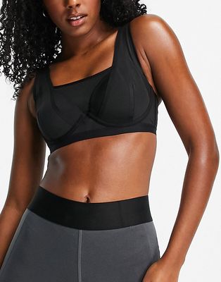 adidas Training paneled high-support sports bra in black