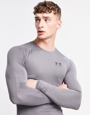 Under Armour compression long sleeve t-shirt in gray-Grey