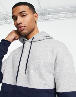 Jack & Jones Originals oversized hoodie in light gray heather color block