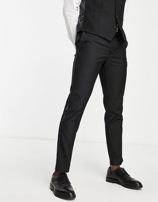 French Connection slim fit dinner suit pants-Black
