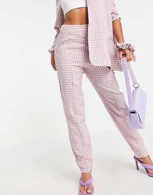 Heartbreak mix and match gingham tailored pants in lilac-Purple