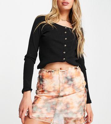 Noisy May Exclusive mesh mini skirt in blur print-Multi