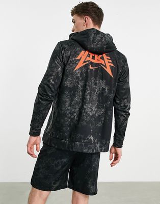 Nike Training Therma-FIT Story Pack full-zip acid wash print fleece hoodie in black