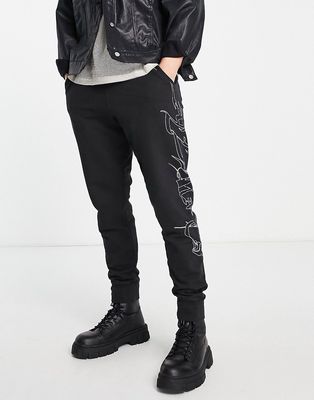 AllSaints Rene sweatpants with side logo in black