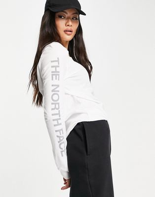 The North Face long sleeve top with simple logo in white