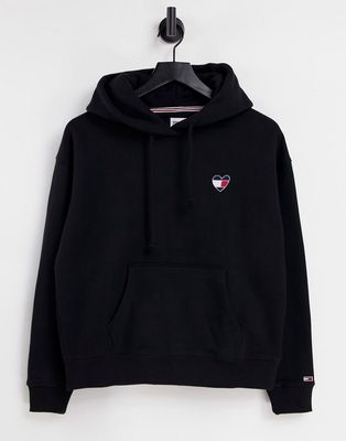 Tommy Jeans boxy hoodie in black