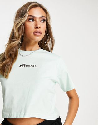 ellesse cropped t-shirt in mint-Green