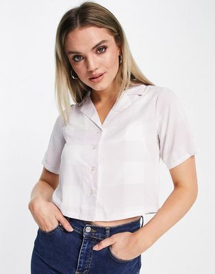 Glamorous boxy shirt in lilac check - part of a set-Purple