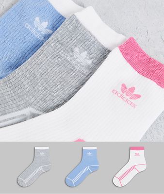 adidas Originals 3 pack mid socks in multi