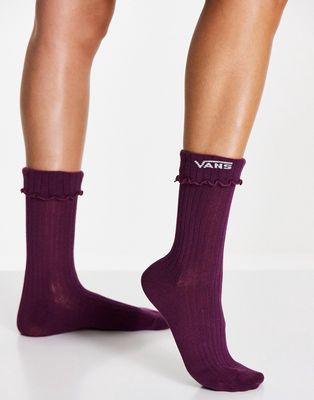 Vans ruffle edge socks in purple