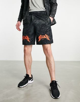 Nike Training Dri-FIT Story Pack acid wash print shorts in black