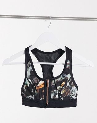Dorina Extreme high impact non padded sports bra in multi print