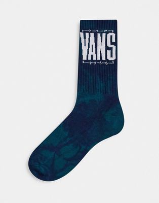 Vans Easton tie dye crew socks in blue-Blues