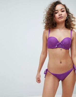 Pou Moi Bora Bora Underwired Bikini Top with removable straps-Purple