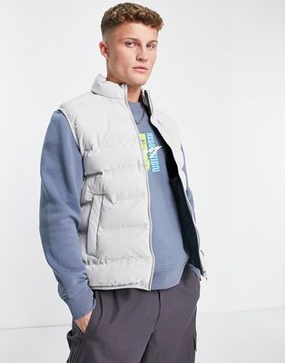 Topman quilted vest jacket with padding in gray