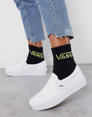 Vans Classic Slip-On Platform sneakers in true white