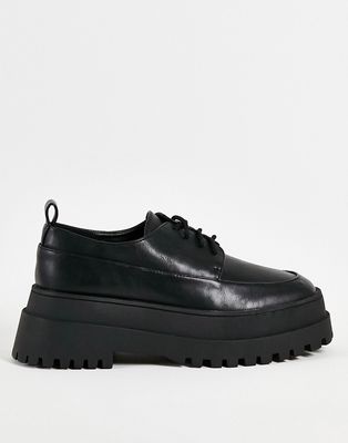 London Rebel super chunky lace-up shoes in black