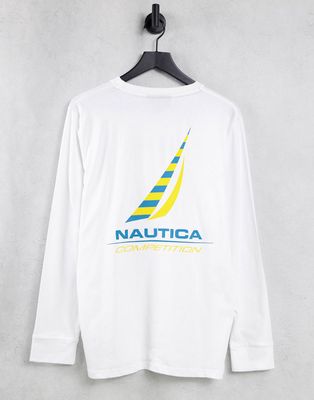 Nautica Competition Fearo long sleeve top in white