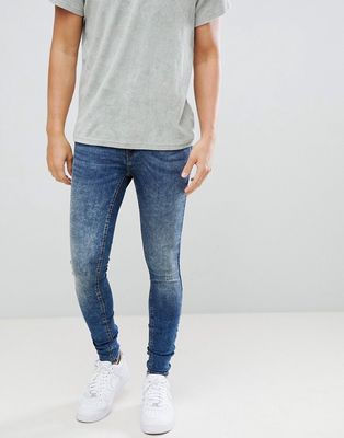 Blend flurry distressed muscle fit jeans in authentic wash-Blue
