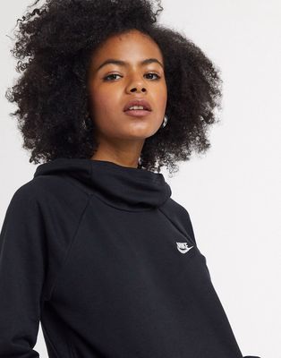 Nike Essentials funnel neck hoodie in black