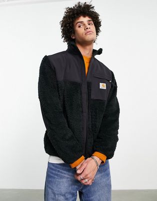 Carhartt WIP jackson pile zip through sweatshirt in black