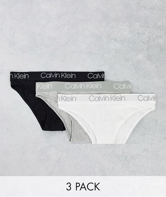 Calvin Klein Body Cotton 3 pack high leg tanga brief-Multi