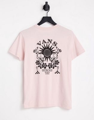 Vans Oversized t-shirt with floral back print in pink