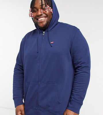 Levi's PLUS classic zip-up hoodie-Navy