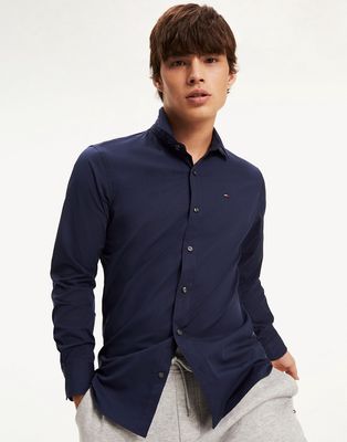 Tommy Jeans slim fit stretch shirt in navy