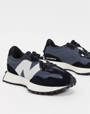 New Balance 327 sneakers in black and gray