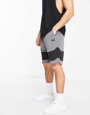 Puma Hoops 10 jersey mesh shorts in gray