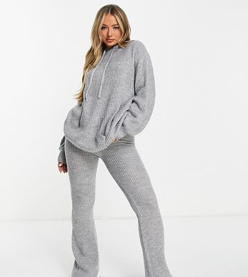 ASYOU knitted hoodie in gray - part of a set-Grey