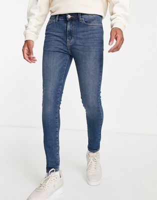 New Look super skinny jeans in mid blue-Blues