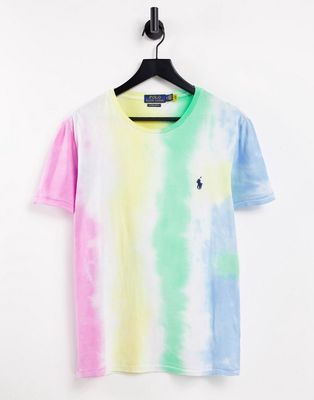 Polo Ralph Lauren player logo tie dye T-shirt in multi
